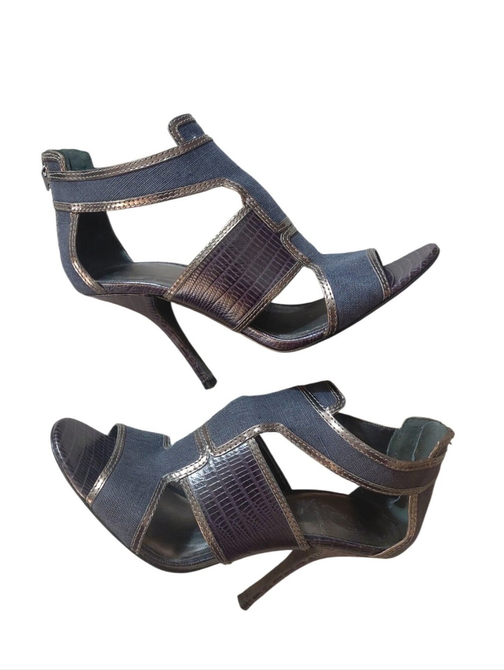 Tory Burch Slate Blue Strappy High-Heel Sandals Size 9